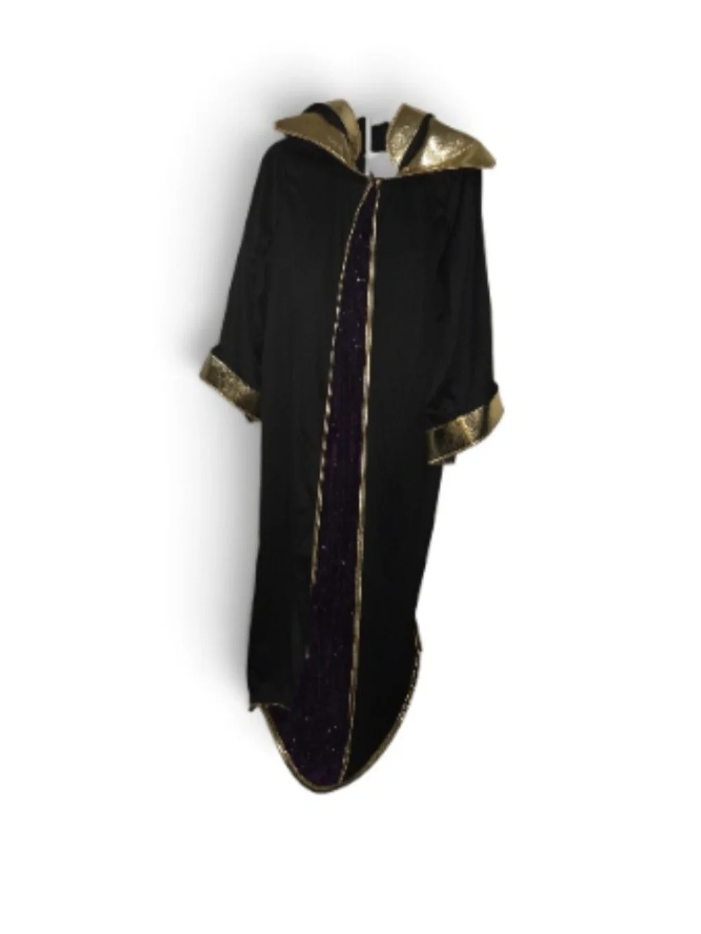 Green Alien Hooded Robe Kid Costume with Purple Inset